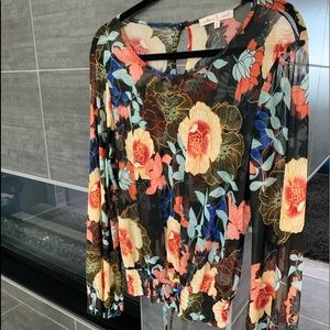 Sheer Floral Blouse